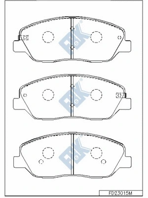 Kit de plaquettes de frein, frein à disque FBK FD23015M