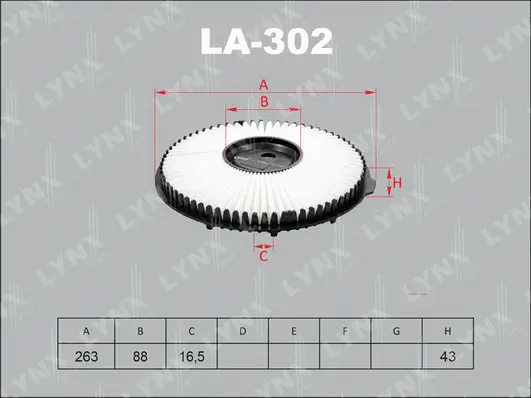 Filtre à air LYNXAUTO LA-302