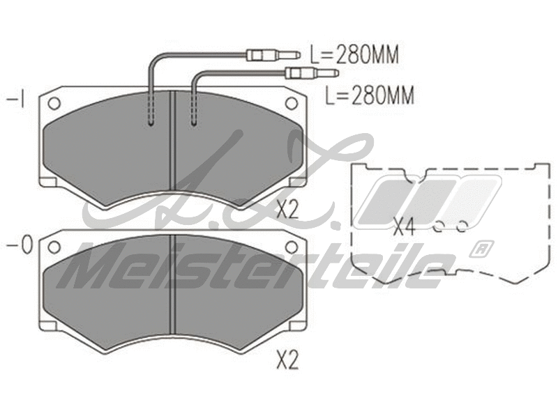 Kit de plaquettes de frein, frein à disque A.Z. Meisterteile AZMT-44-022-2324