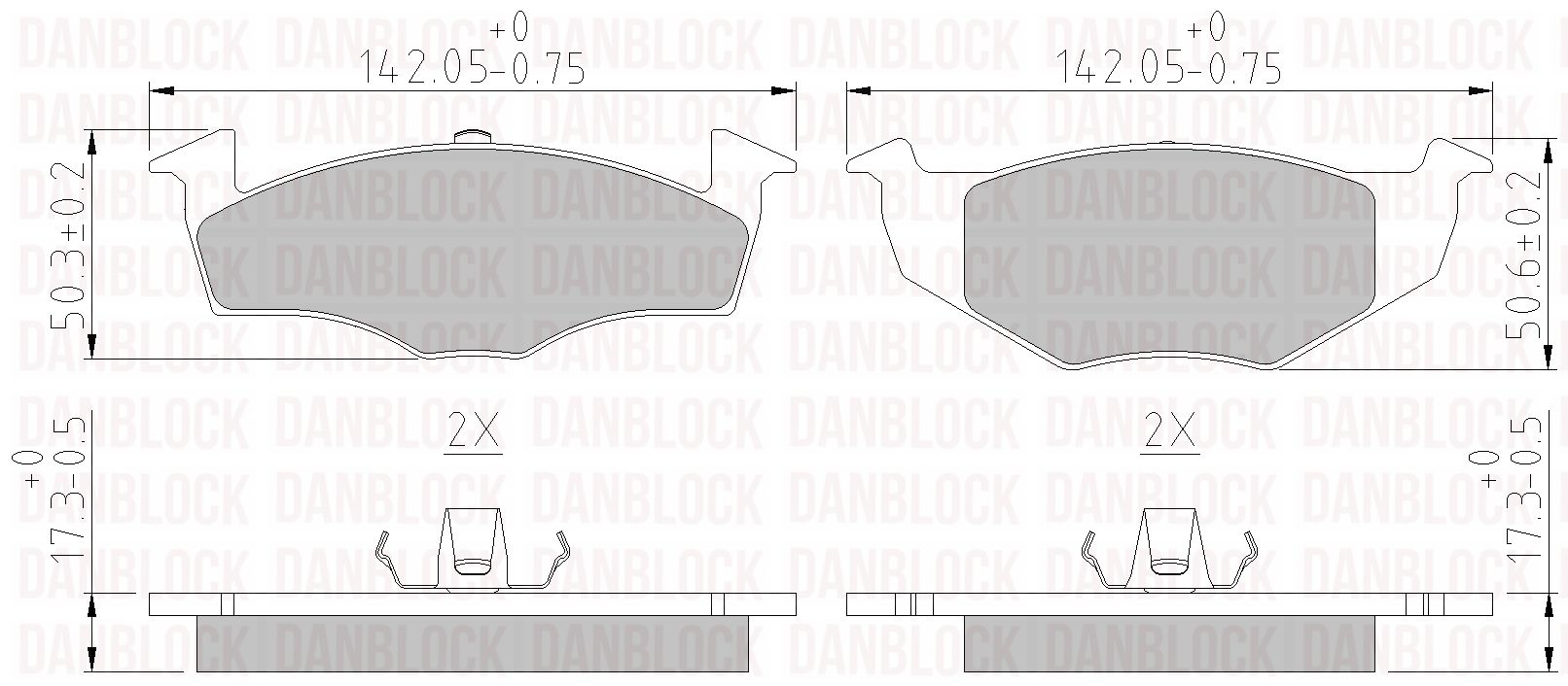 Kit de plaquettes de frein, frein à disque DANBLOCK DB 510307