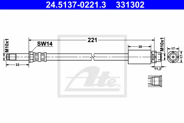 Flexible de frein ATE-APAC 24.5137-0221.3