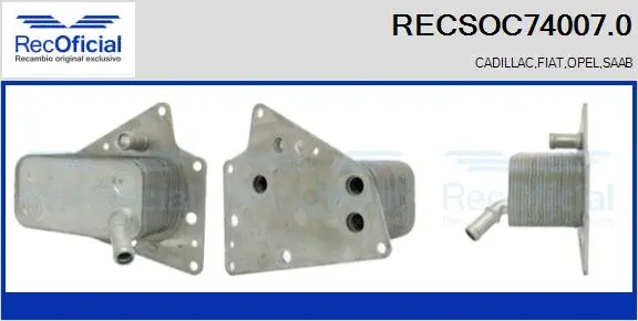 Radiateur d'huile RECOFICIAL RECSOC74007.0