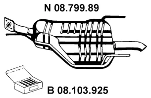 Silencieux arrière EBERSPÄCHER 08.799.89