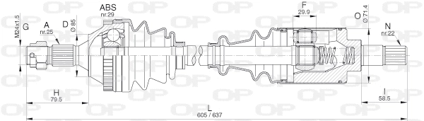 Arbre de transmission OPEN PARTS DRS6267.00