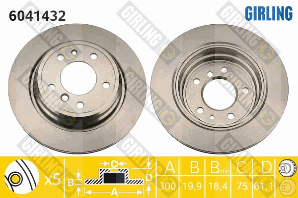 Disque de frein GIRLING 6041432