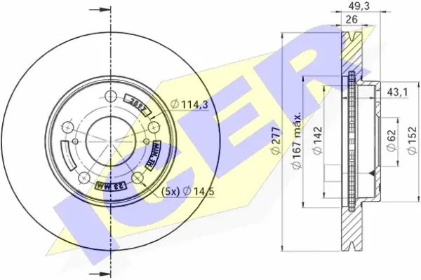Disque de frein ICER 78BD2897-2