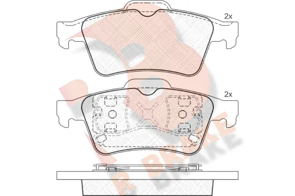 Kit de plaquettes de frein, frein à disque R BRAKE RB1433