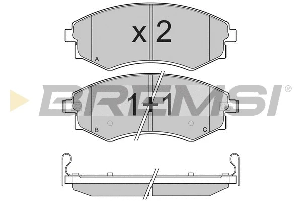 Kit de plaquettes de frein, frein à disque BREMSI BP3202