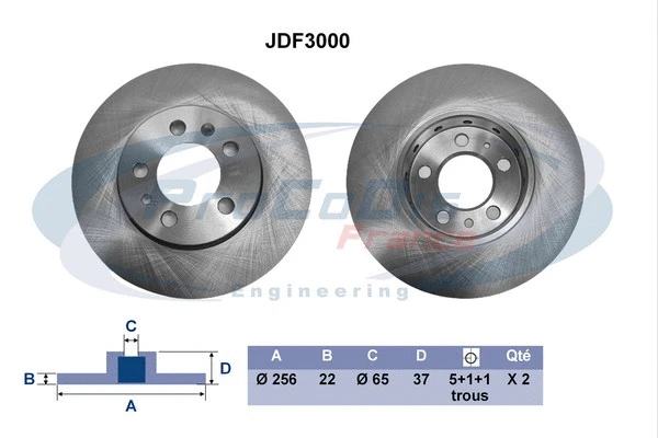 Disque de frein PROCODIS FRANCE JDF3000
