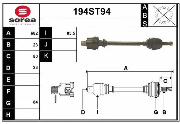 Arbre de transmission STARTCAR 194ST94