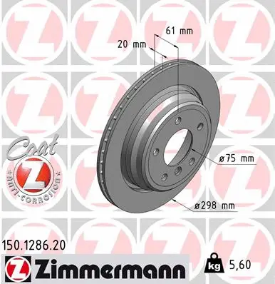Disque de frein ZIMMERMANN 150.1286.20