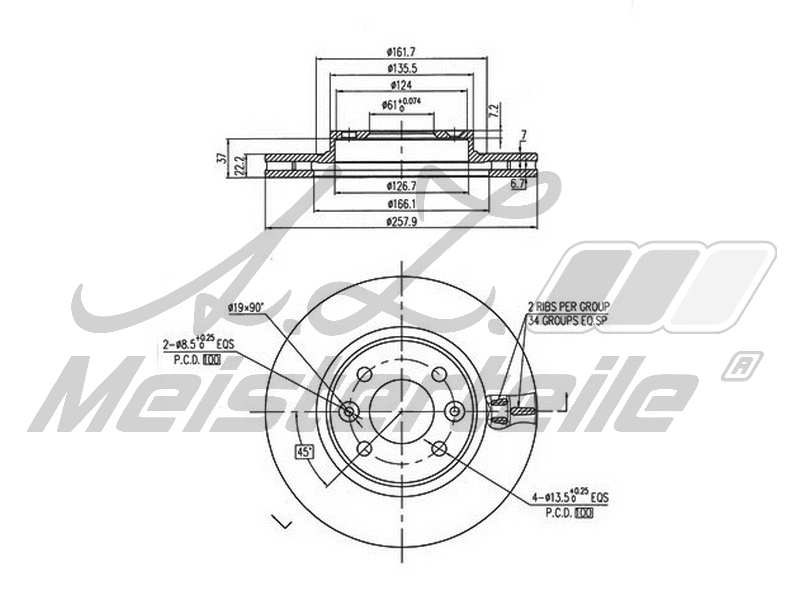 Disque de frein A.Z. Meisterteile AZMT-42-061-1066