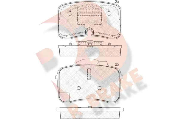 Kit de plaquettes de frein, frein à disque R BRAKE RB1626
