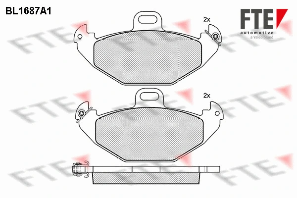 Kit de plaquettes de frein, frein à disque FTE 9010299