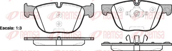 Kit de plaquettes de frein, frein à disque REMSA 1297.00