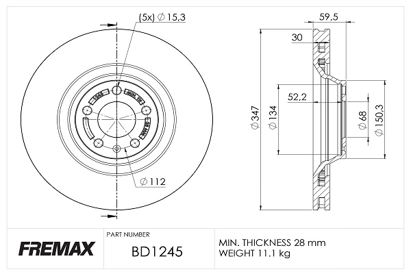 Disque de frein FREMAX BD-1245