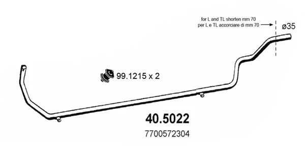 Tuyau d'échappement ASSO 40.5022