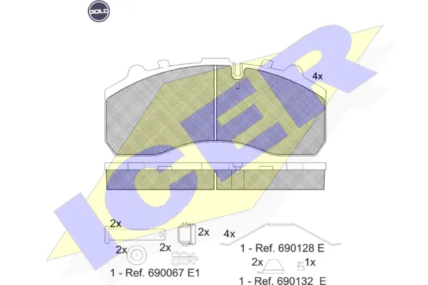 Kit de plaquettes de frein, frein à disque ICER 151194 G