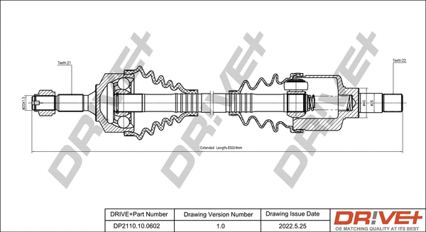 Arbre de transmission Dr!ve+ DP2110.10.0602