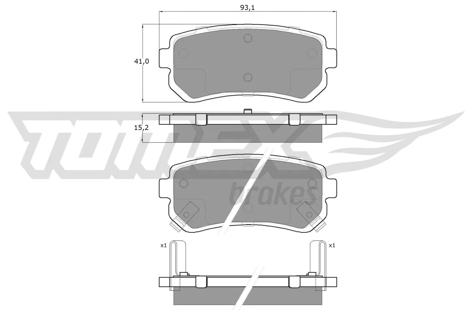 Kit de plaquettes de frein, frein à disque TOMEX Brakes TX 15-66