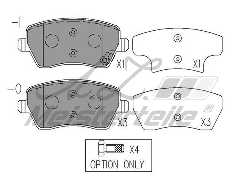 Kit de plaquettes de frein, frein à disque A.Z. Meisterteile AZMT-44-022-2298