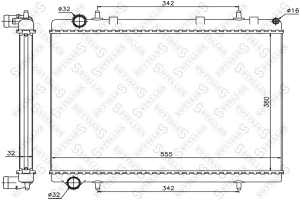 Radiateur, refroidissement du moteur STELLOX 10-26121-SX