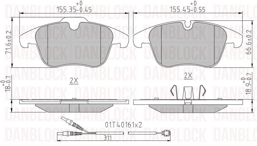 Kit de plaquettes de frein, frein à disque DANBLOCK DB 510782