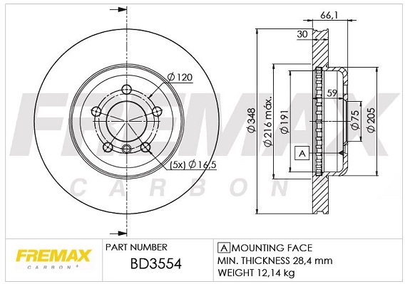 Disque de frein FREMAX BD-3554