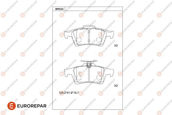 Kit de plaquettes de frein, frein à disque EUROREPAR 1677812980