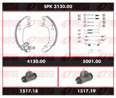 Kit de freins, freins à tambours REMSA SPK 3130.00