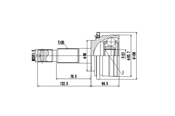 Jeu de joints, arbre de transmission DYNAMATRIX DCV859034