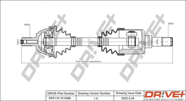 Arbre de transmission Dr!ve+ DP2110.10.0368