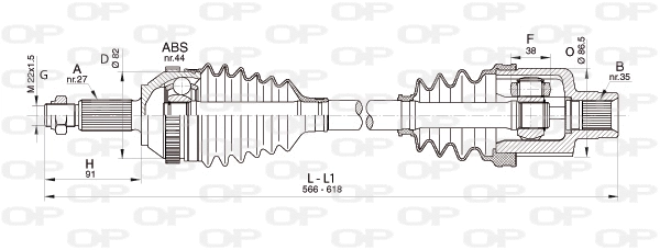 Arbre de transmission OPEN PARTS DRS6324.00