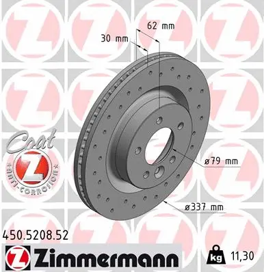 Disque de frein ZIMMERMANN 450.5208.52