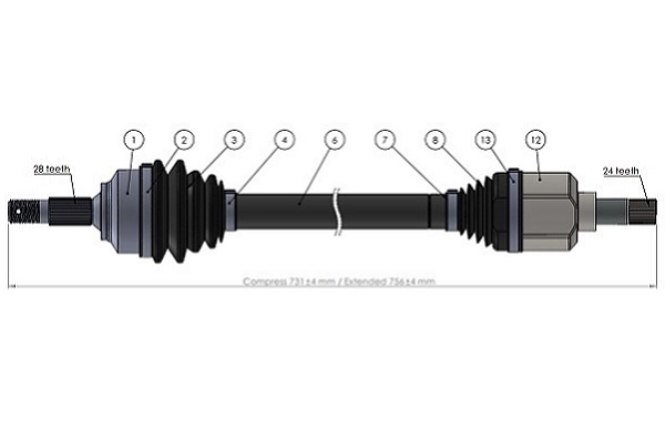 Arbre de transmission SERCORE 221857