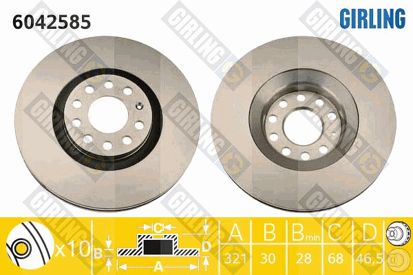 Disque de frein GIRLING 6042585