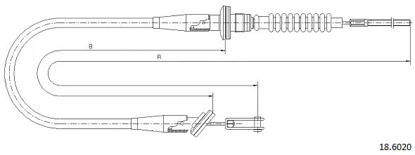 Tirette à câble, commande d'embrayage CABOR 18.6020