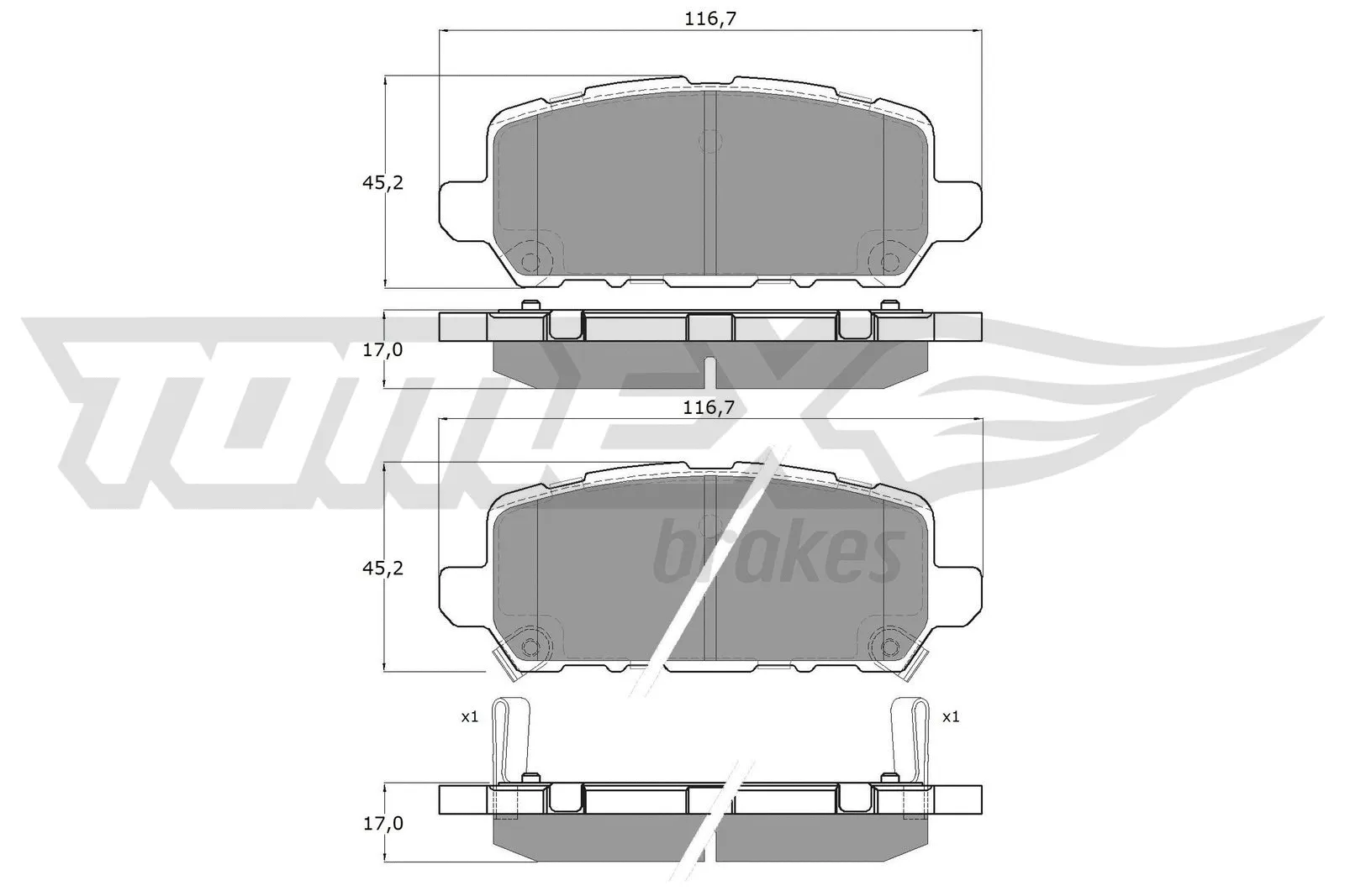 Kit de plaquettes de frein, frein à disque TOMEX Brakes TX 19-99