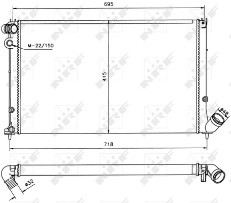 Radiateur, refroidissement du moteur NRF 58022