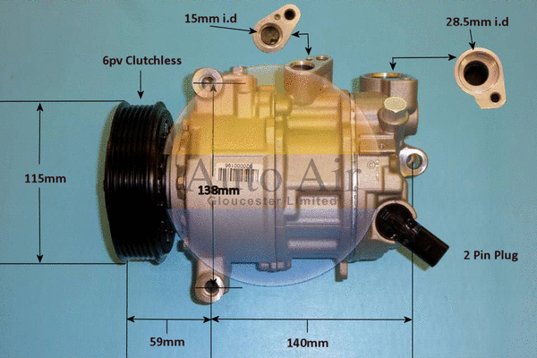 Compresseur, climatisation AUTO AIR GLOUCESTER 14-0762P
