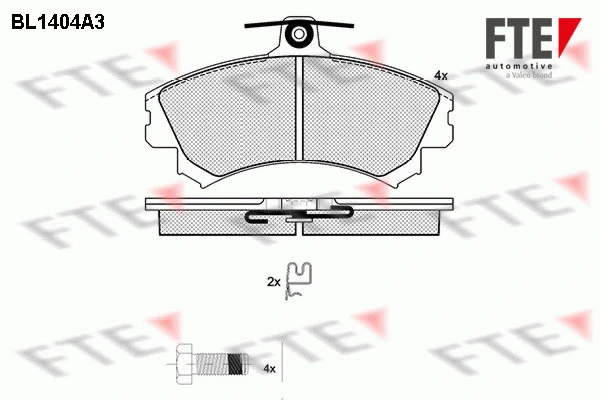 Kit de plaquettes de frein, frein à disque FTE 9010176