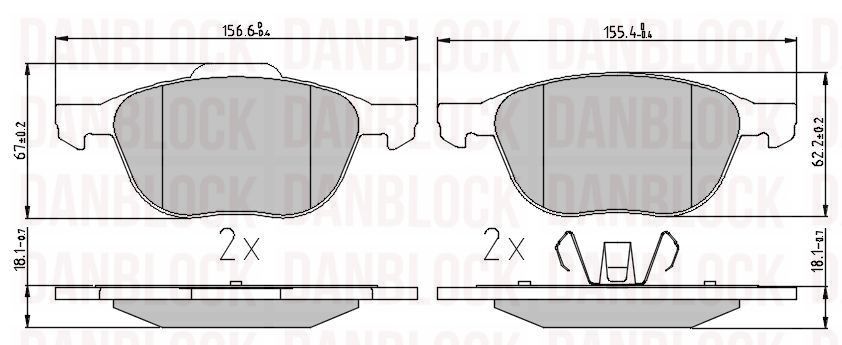 Kit de plaquettes de frein, frein à disque DANBLOCK DB 510237
