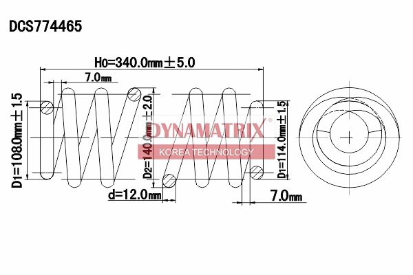 Ressort de suspension DYNAMATRIX DCS774465