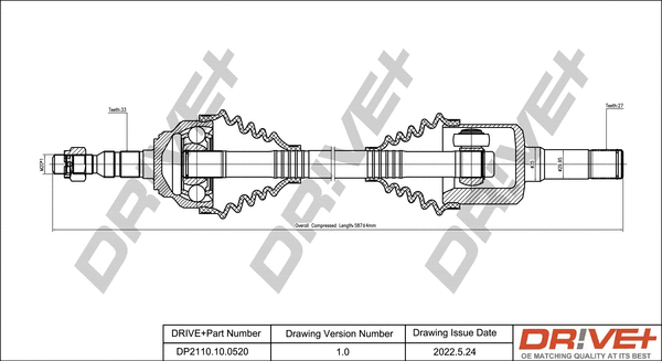 Arbre de transmission Dr!ve+ DP2110.10.0520