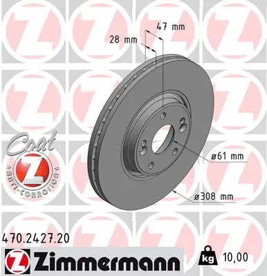Disque de frein ZIMMERMANN 470.2427.20