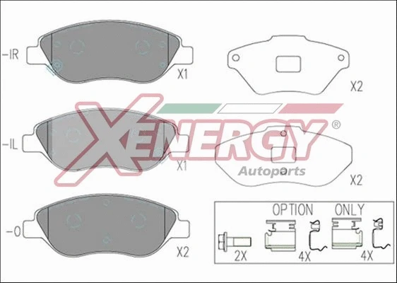 Kit de plaquettes de frein, frein à disque AP XENERGY X41278