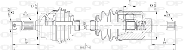 Arbre de transmission OPEN PARTS DRS6173.00