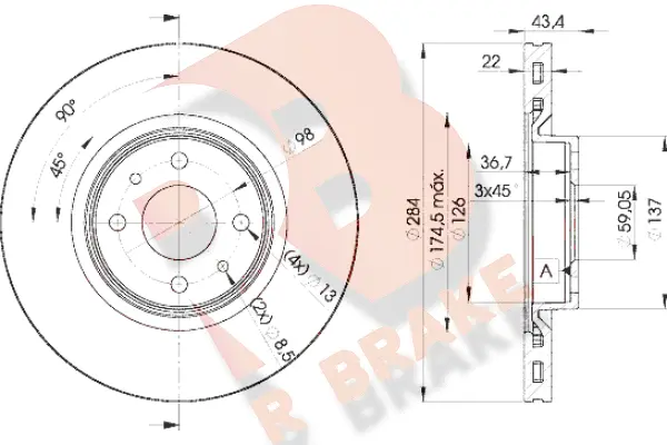 Disque de frein R BRAKE 78RBD20356