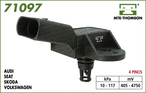 Capteur, pression du tuyau d'admission MTE-THOMSON 71097