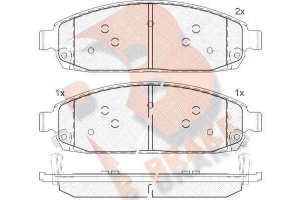 Kit de plaquettes de frein, frein à disque R BRAKE RB1713